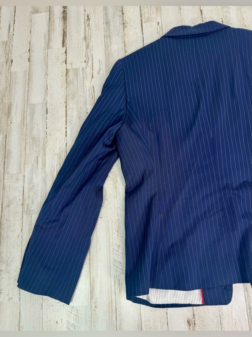 Brooks Brothers Red Fleece Women Blazer Jacket Blue Pinstripe Size 12 - Picture 8 of 12